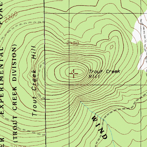 Topographic Map of Trout Creek Hill, WA