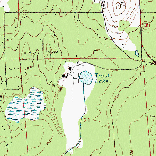 Topographic Map of Trout Lake, WA