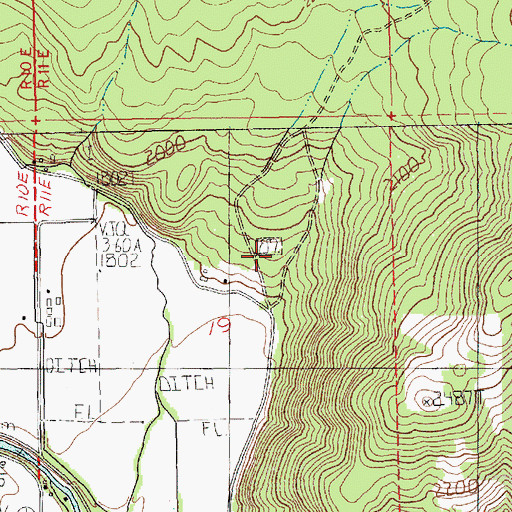 Topographic Map of Trout Lake Cemetery, WA