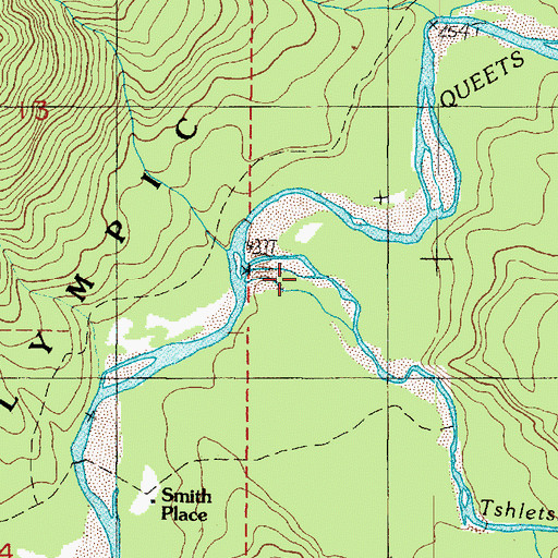 Topographic Map of Tshletshy Creek, WA