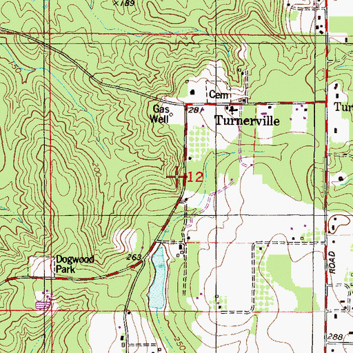 Topographic Map of Oak Grove School, AL