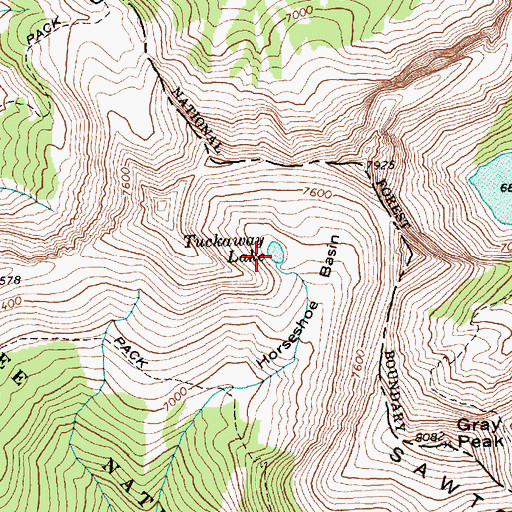 Topographic Map of Tuckaway Lake, WA