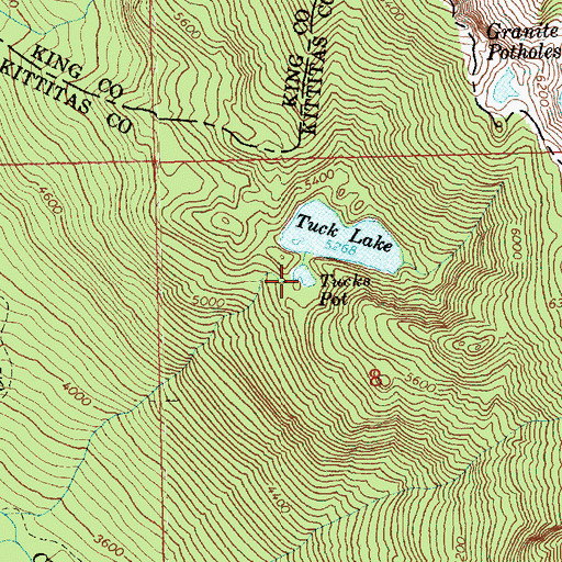 Topographic Map of Tucks Pot, WA