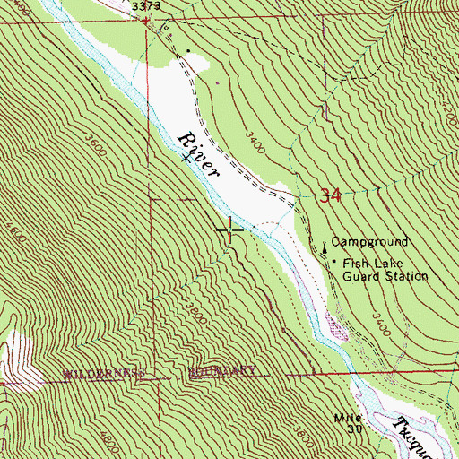 Topographic Map of Tucquala Lake, WA