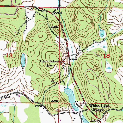 Topographic Map of Tulare Dolomite Quarry, WA