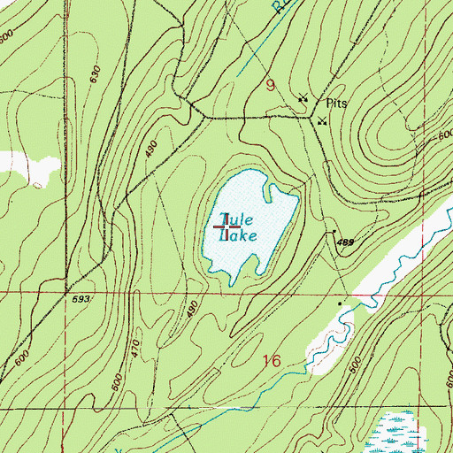 Topographic Map of Tule Lake, WA