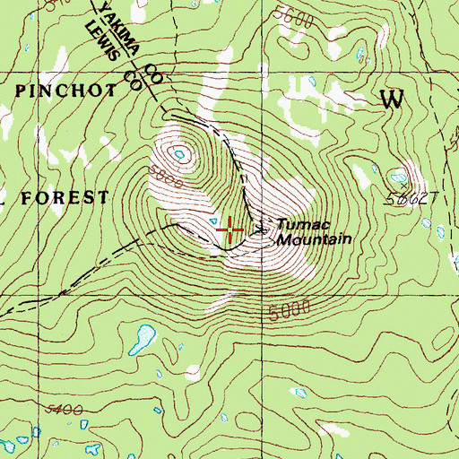 Topographic Map of Tumac Mountain, WA