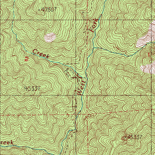 Topographic Map of Tumble Creek, WA
