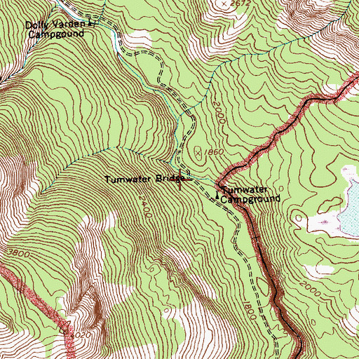 Topographic Map of Tumwater Bridge, WA