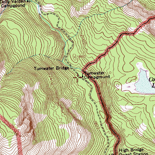Topographic Map of Tumwater Campground, WA