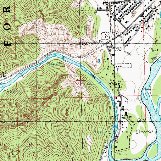 Topographic Map of Tumwater Canyon, WA