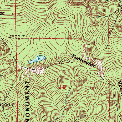 Topographic Map of Tumwater Mountain, WA