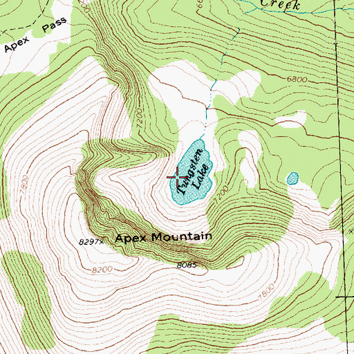 Topographic Map of Tungsten Lake, WA