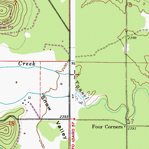 Topographic Map of Tunnel Creek, WA