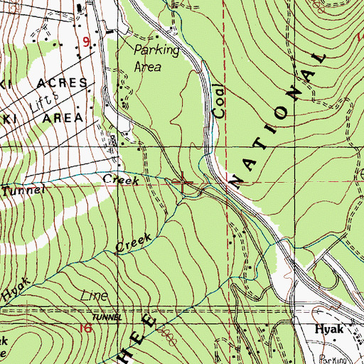 Topographic Map of Tunnel Creek, WA