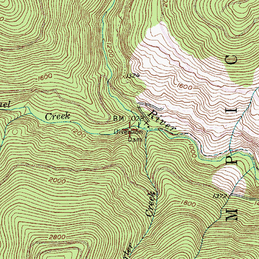 Topographic Map of Tunnel Creek, WA