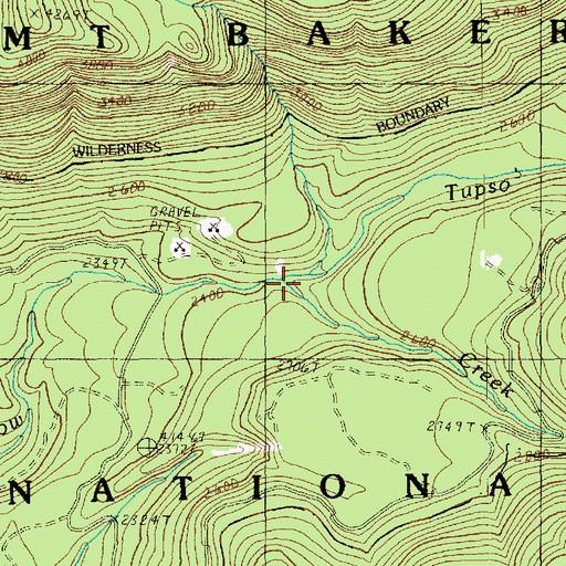 Topographic Map of Tupso Creek, WA
