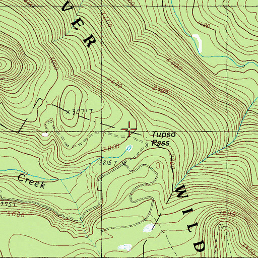 Topographic Map of Tupso Pass, WA