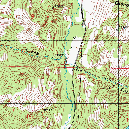 Topographic Map of Turner Creek, WA