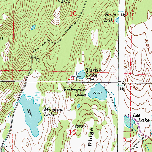 Topographic Map of Turtle Lake, WA