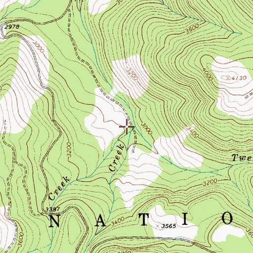 Topographic Map of Twelvemile Creek, WA