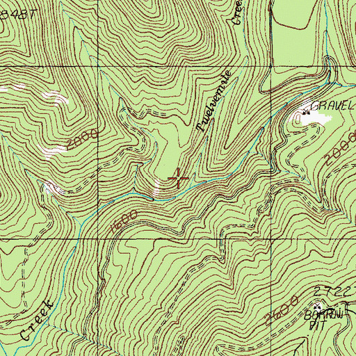 Topographic Map of Twelvemile Creek, WA