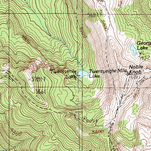 Topographic Map of Twentyeight Mile Lake, WA