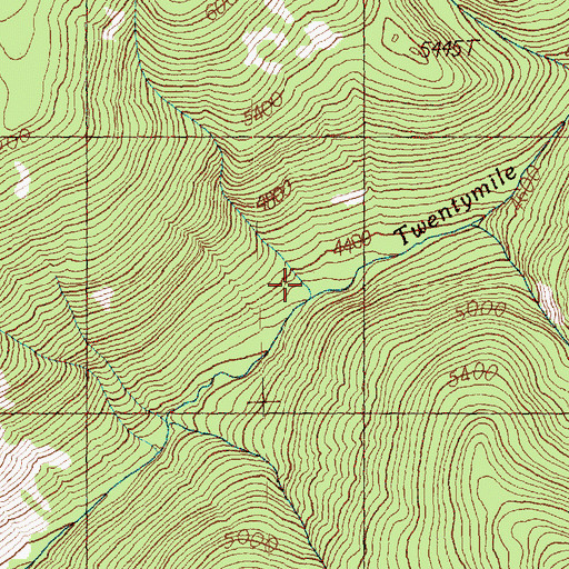 Topographic Map of Twentymile Trail, WA