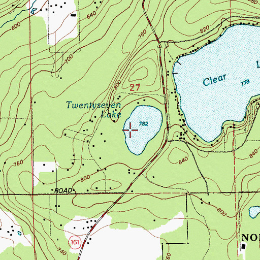 Topographic Map of Twentyseven Lake, WA