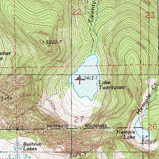 Topographic Map of Lake Twentytwo, WA