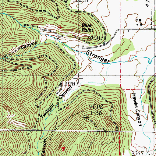 Topographic Map of Twilight Canyon, WA