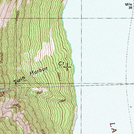 Topographic Map of Twin Harbor Creek, WA