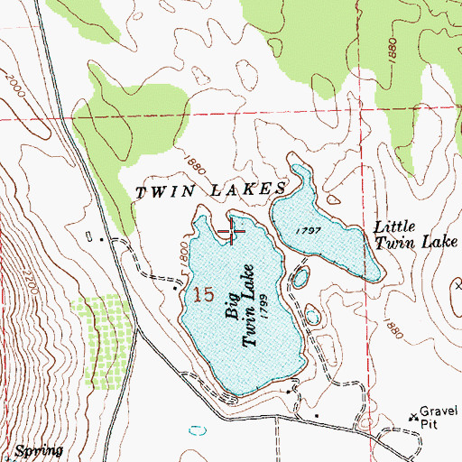 Topographic Map of Twin Lakes, WA