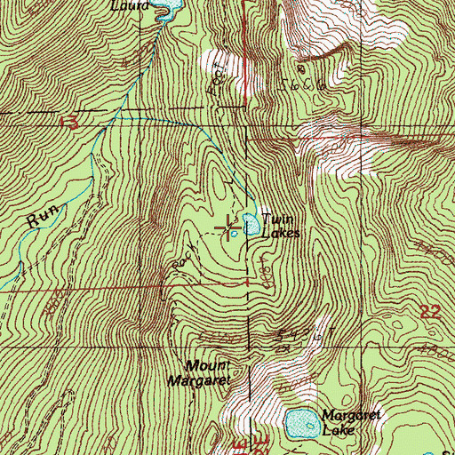 Topographic Map of Twin Lakes, WA