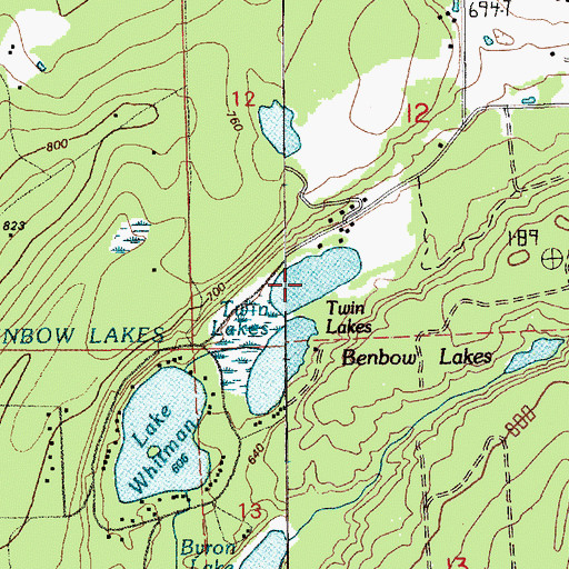 Topographic Map of Twin Lakes, WA