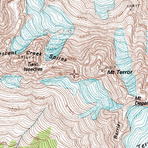 Topographic Map of Twin Needles, WA