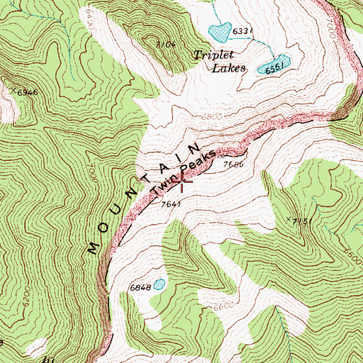 Topographic Map of Twin Peaks, WA