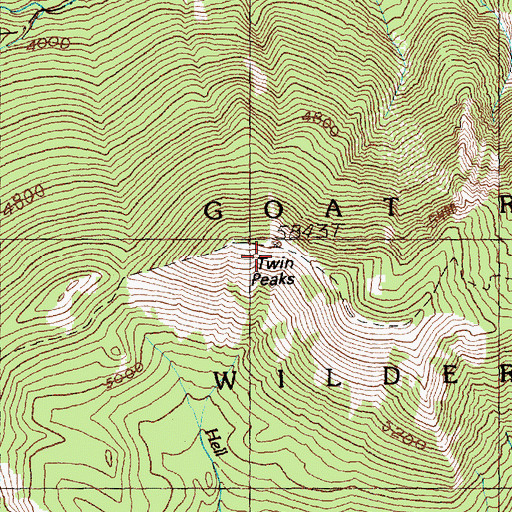Topographic Map of Twin Peaks, WA