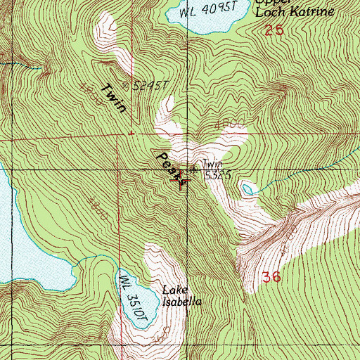 Topographic Map of Twin Peaks, WA
