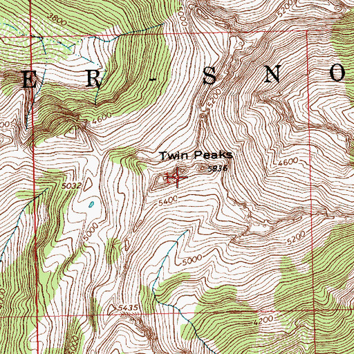 Topographic Map of Twin Peaks, WA