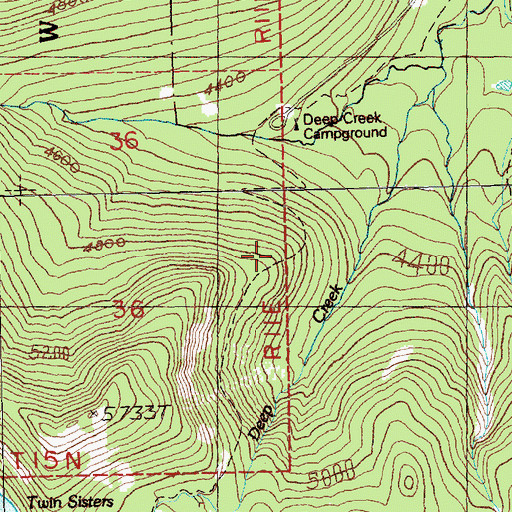 Topographic Map of Twin Sisters Trail, WA