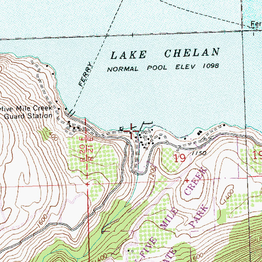 Topographic Map of Twentyfive Mile Creek, WA