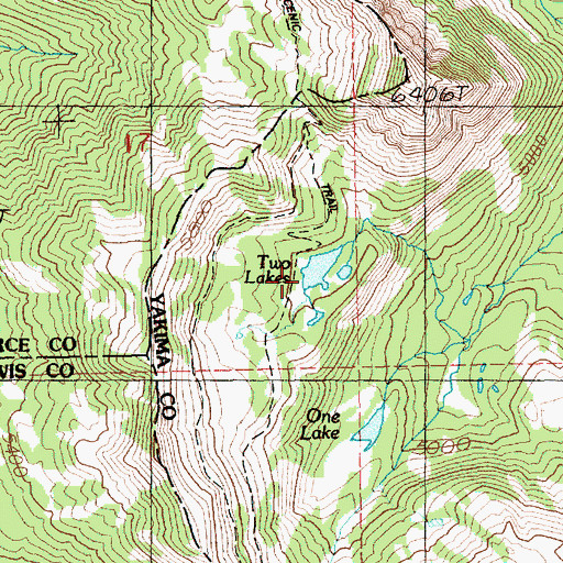 Topographic Map of Two Lakes, WA