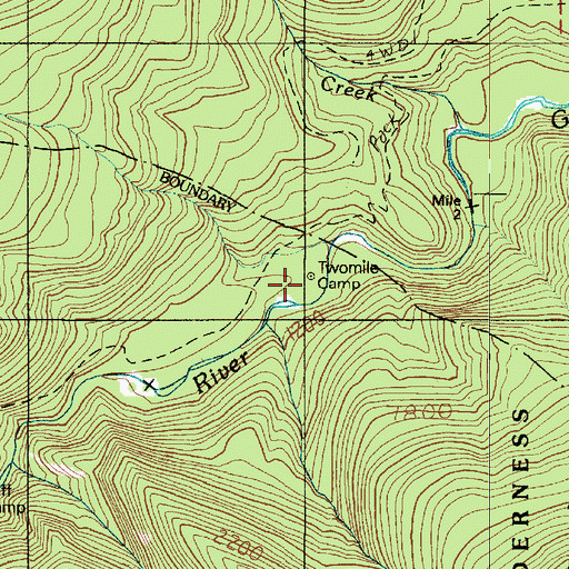 Topographic Map of Twomile Camp, WA