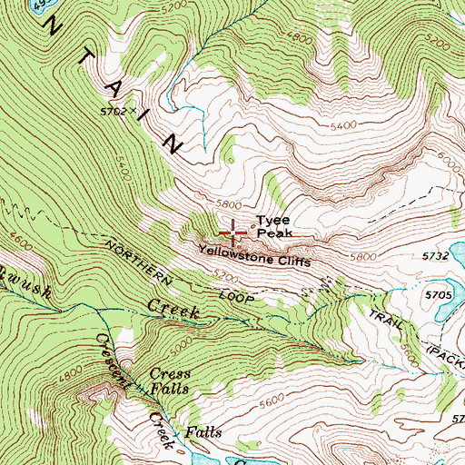 Topographic Map of Tyee Peak, WA