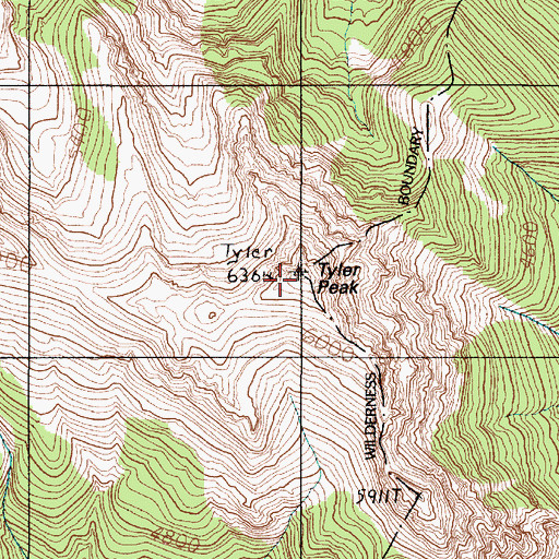 Topographic Map of Tyler Peak, WA
