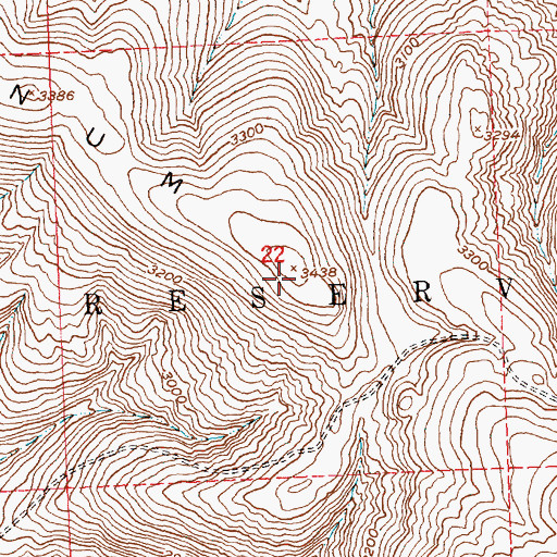 Topographic Map of Umtanum Ridge, WA