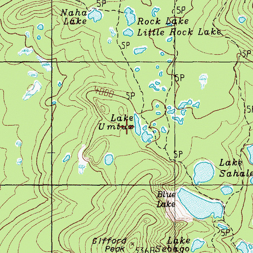 Topographic Map of Lake Umtux, WA