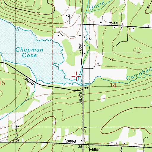Topographic Map of Uncle John Creek, WA