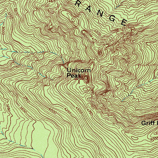Topographic Map of Unicorn Peak, WA